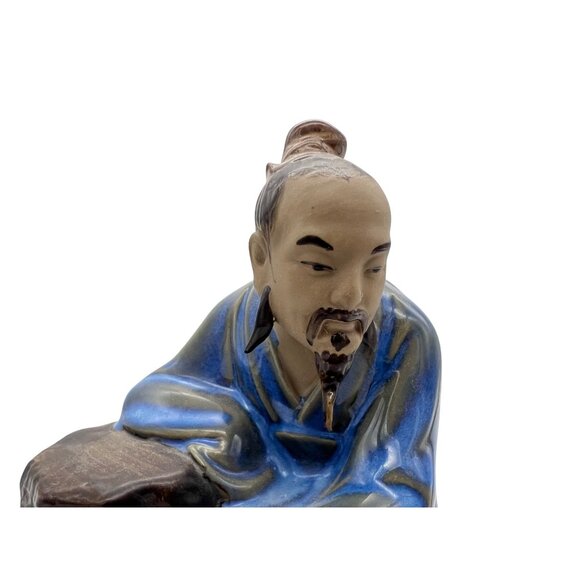 Vintage Ceramic Chinese Scholar Figurine w/ Goose 6.5" Collectible Decoration - Picture 6 of 6